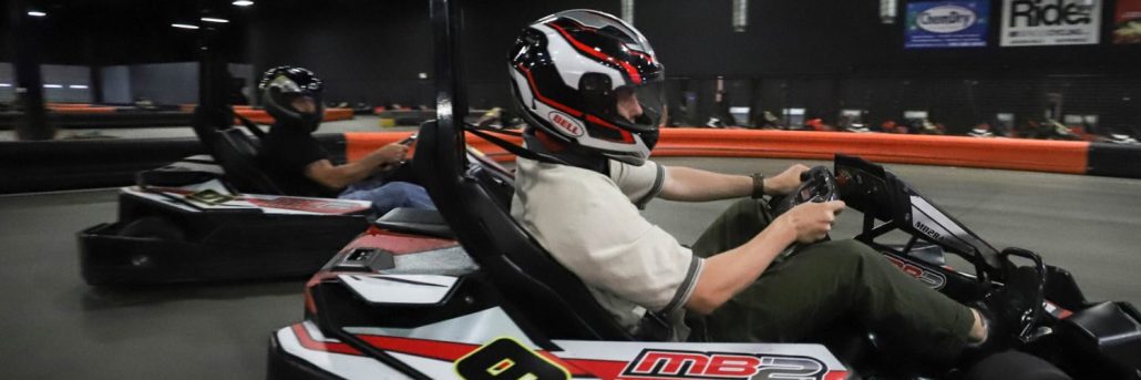 FAQ hero image for MB2 Raceway, highlighting karting services and inquiries