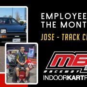 Jose at Sylmar's MB2 Raceway ready to assist with racing events.