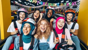 Exciting indoor go-kart race at MB2 Raceway Sylmar venue