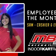 Genna provides excellent cashier service at MB2 Raceway kart events.